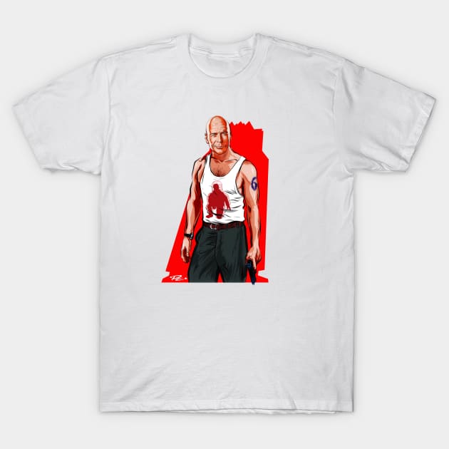 Bruce Willis - An illustration by Paul Cemmick T-Shirt by PLAYDIGITAL2020